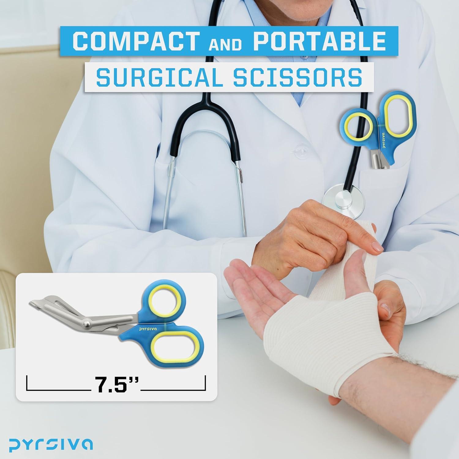 Glow in the Dark Trauma Shears – 7.5" Titanium-Coated Stainless Steel Bandage Scissors for Nurses, EMTs & Doctors | Professional Medical Shears for First Responders & Wound Care