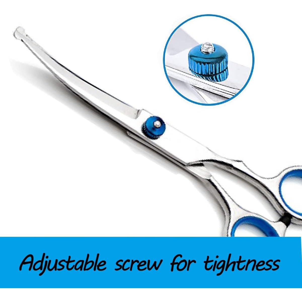 Tijeras de Aseo para Perros Nlmskzzy Curvadas Acero Inoxidable