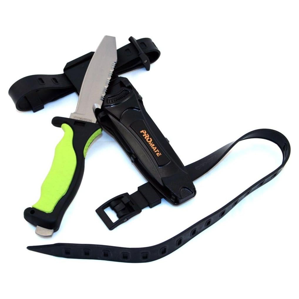 Cuchillo de Buceo Promate Titanio 11.1 cm Punta Roma