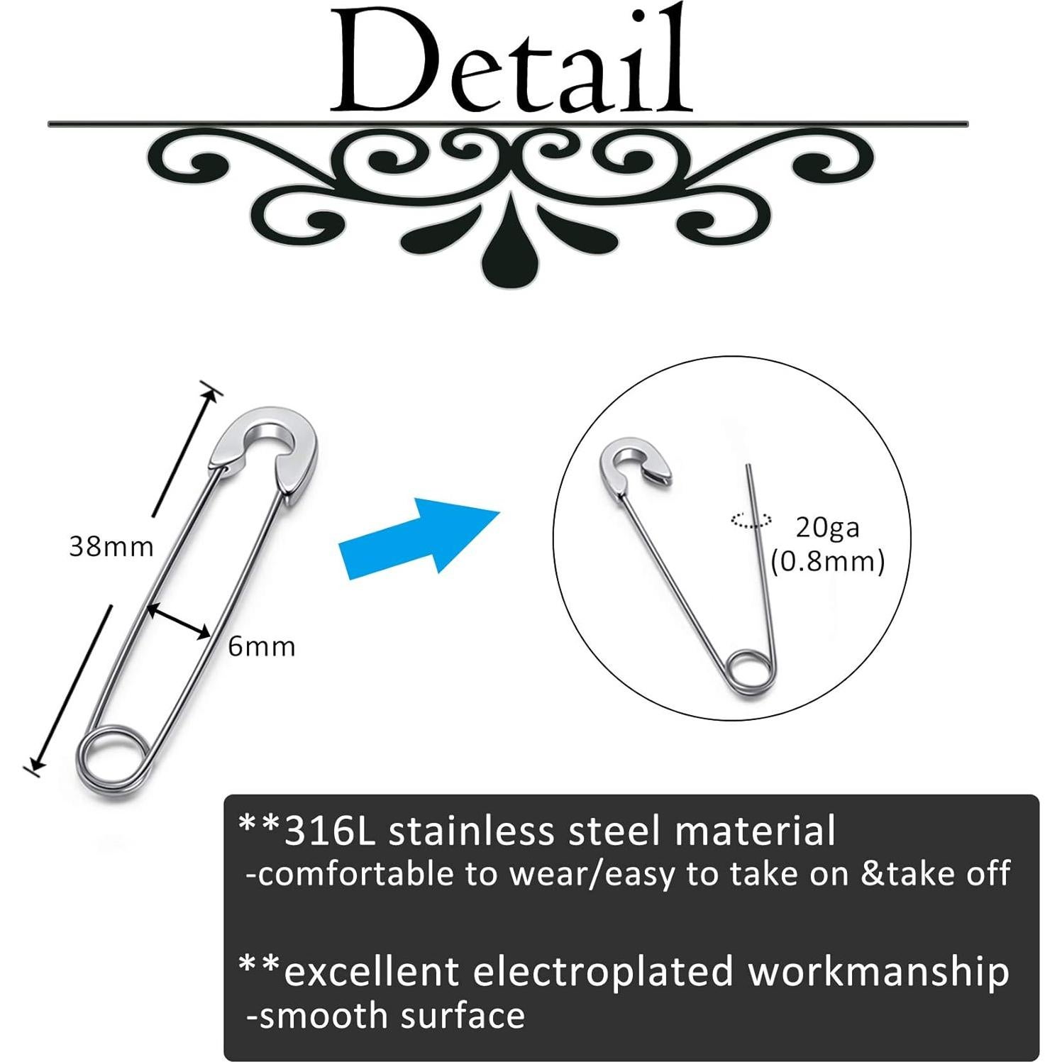 5 Pares de Pendientes de Seguridad 316L Sunligoo Hipoalergénicos
