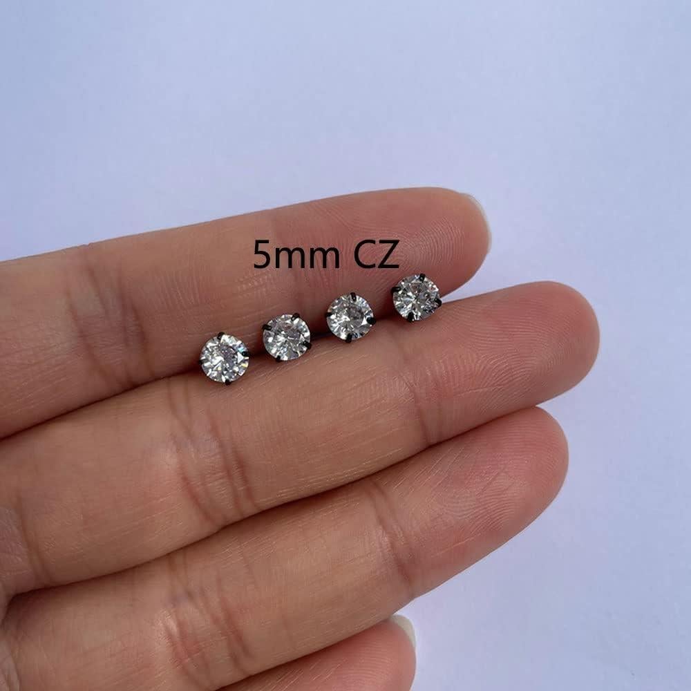 Pendientes de Stud Hipoalergénicos Titanio 20G 3-6mm JLongo