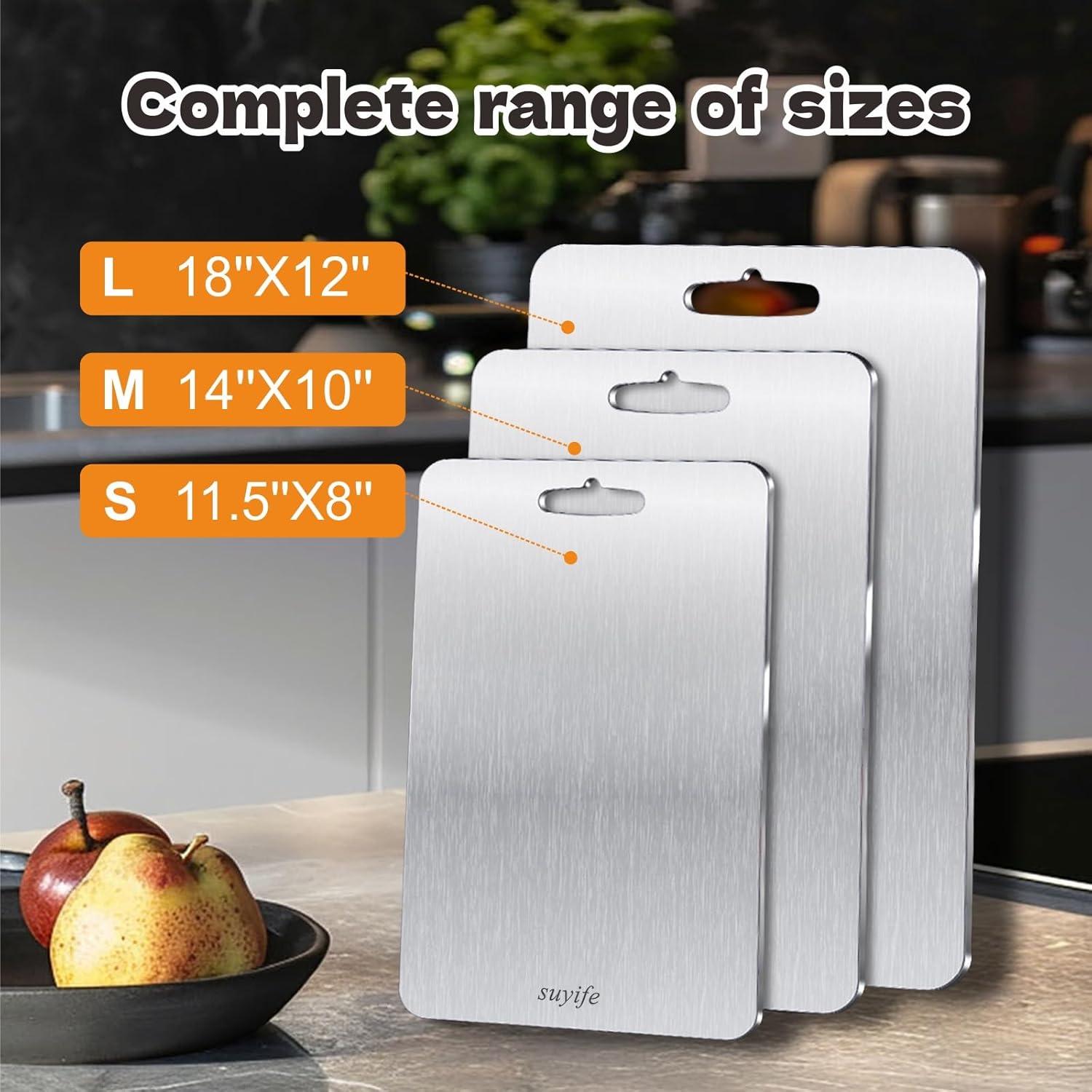 Juego de Tablas de Cortar de Titanio NSLLL - 3 Piezas 29.21-45.72 cm