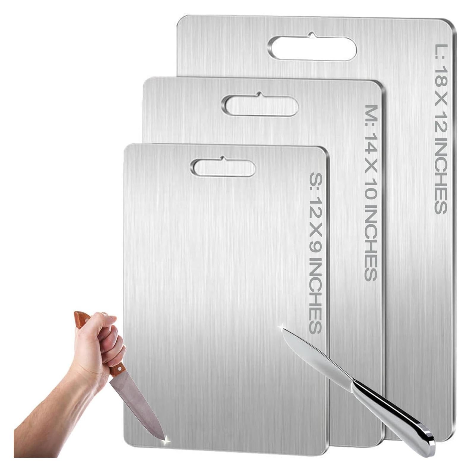 Titanium Cutting Board - 100% Pure Titanium Cutting Boards for Kitchen - Cutting Edge Hygiene & Durability, 1 Pack Double Sided Medical-grade Cutting Mat, Easy to Clean (12"L x 9"W)