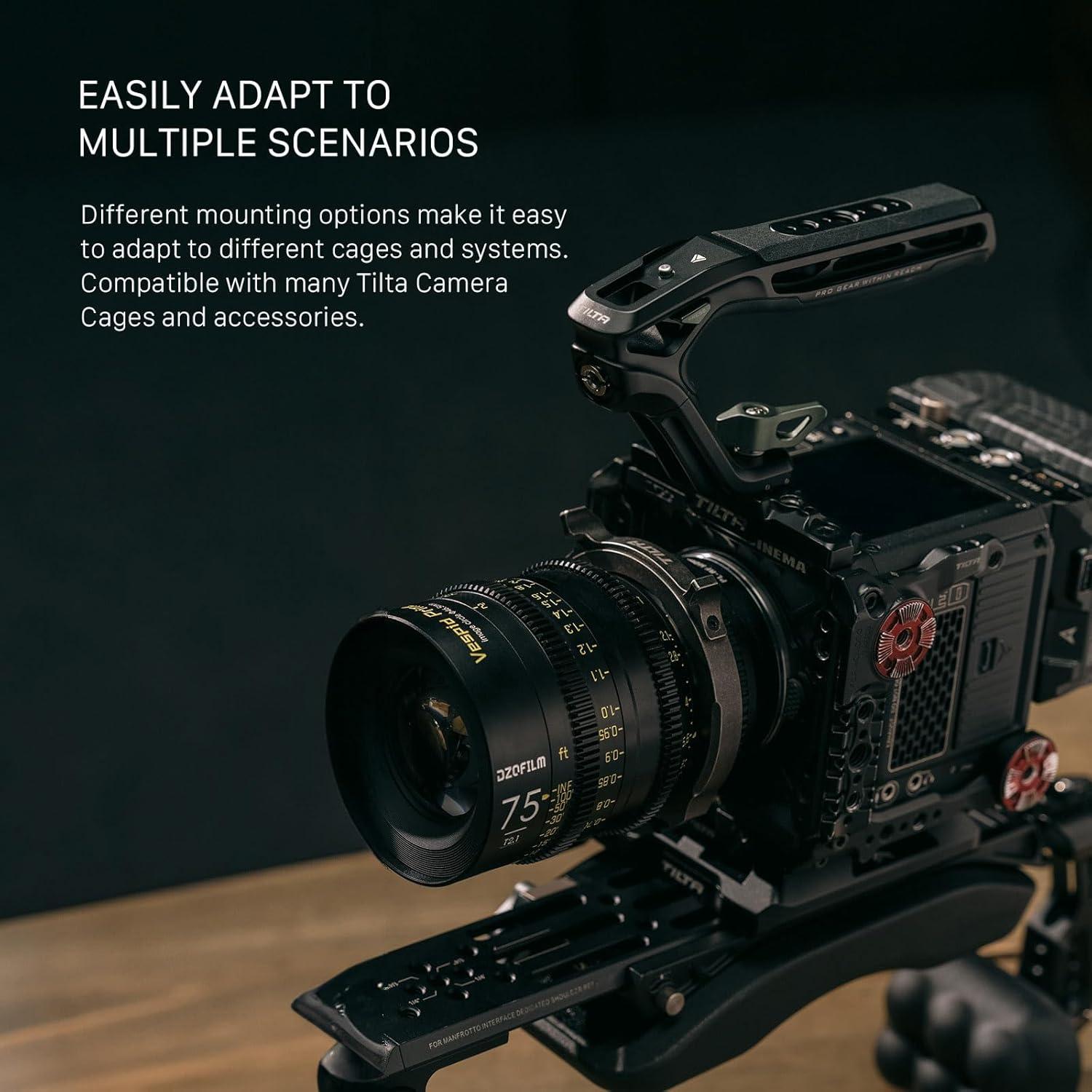 Mango Superior Tilta Xeno 1/4"-20 Gris Titanio - Agarre Antideslizante