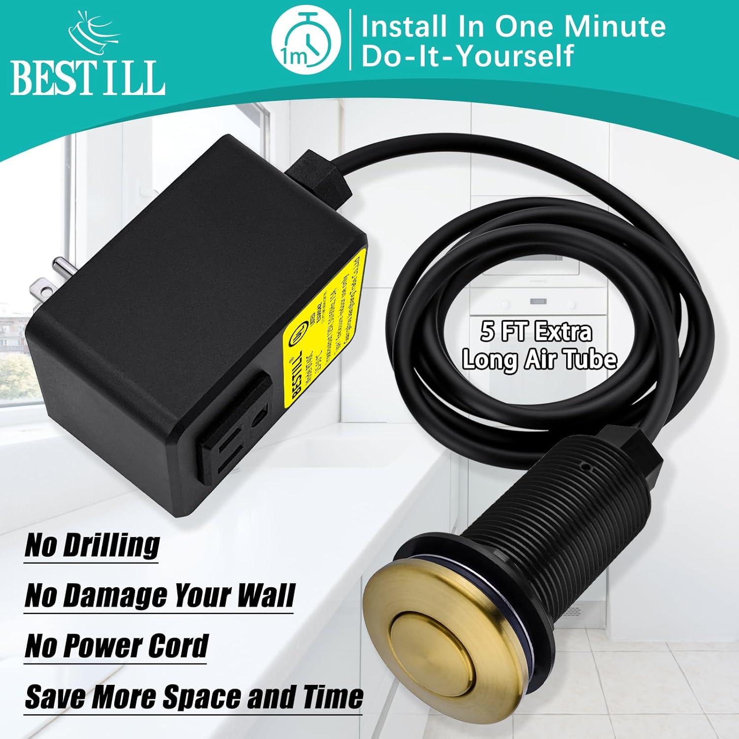 Botón de Descarga de Basura BESTILL, Interruptor de Aire 9.14 cm