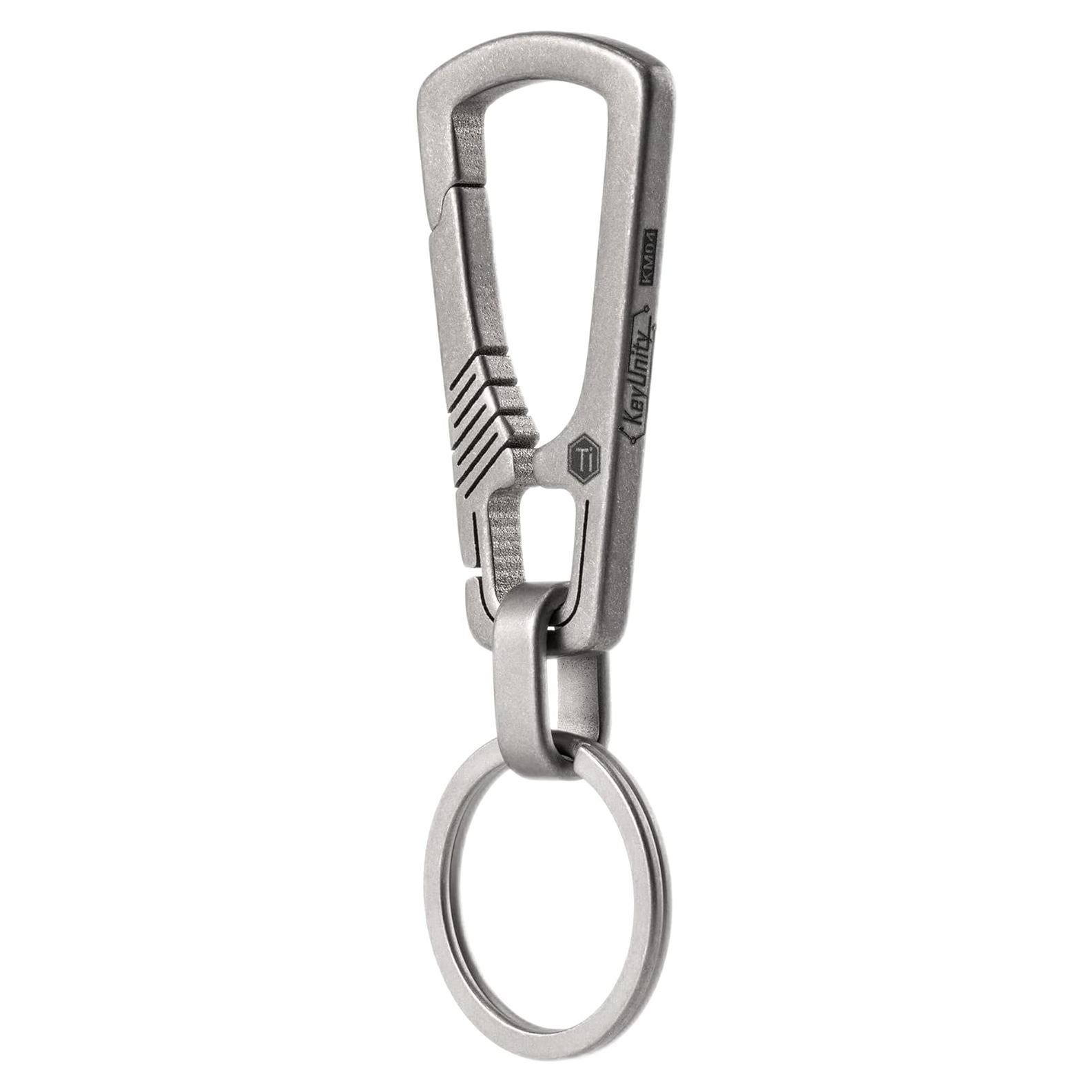 Clip de Llavero de Titanio KeyUnity KM04, Mosquetón EDC 76mm