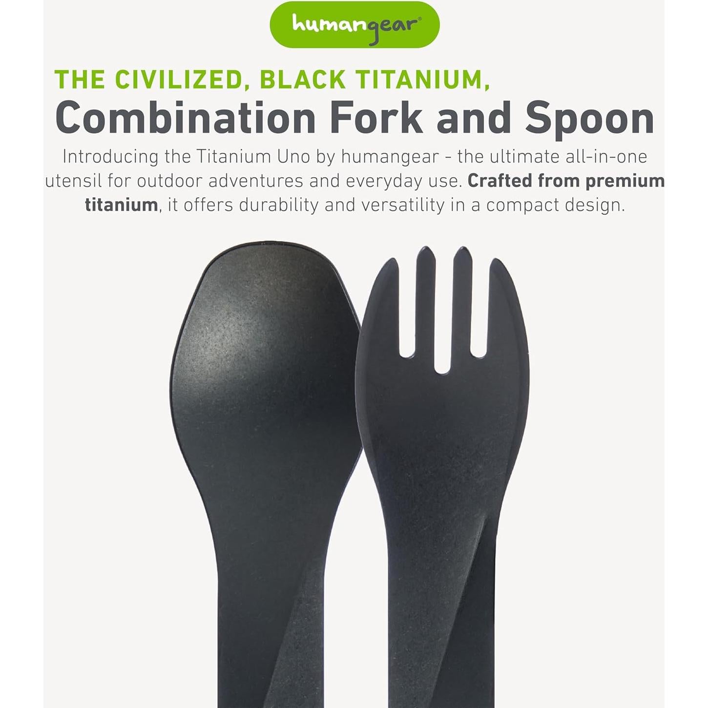 Utensilio de Viaje humangear GoBites Uno Titanio Negro 24.9g