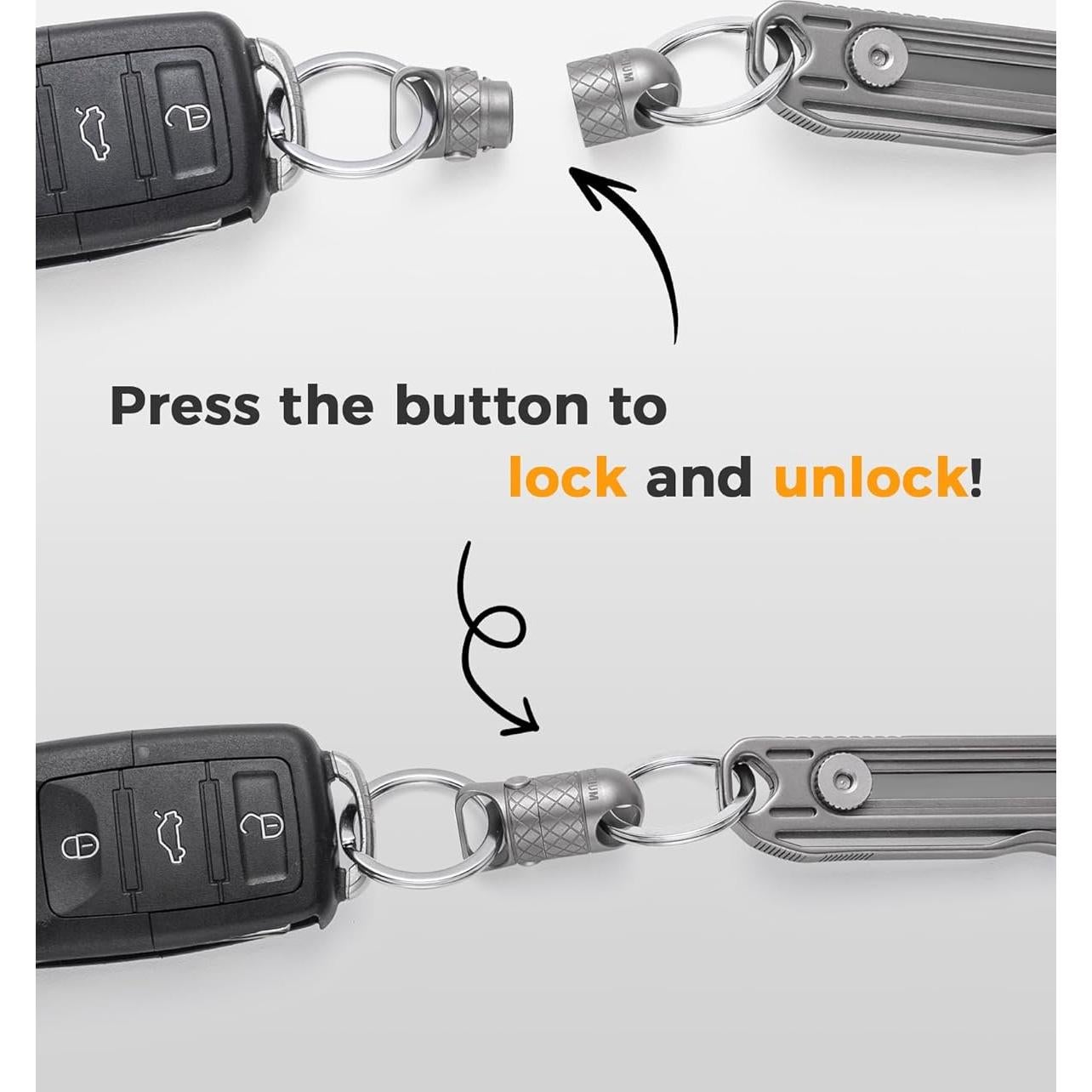 Llave Magnética de Titanio FEGVE con Bloqueo 2 Botones 100 LBS