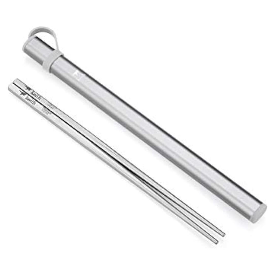 Palillos de Titanio Keith Ti5633 con Estuche Aluminio Gris