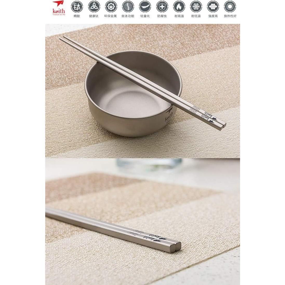 Palillos de Titanio Keith Ti5633 con Estuche Aluminio Gris