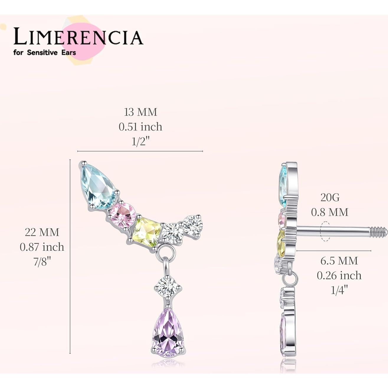 Pendientes de Titanio Hipoalergénicos G23 20G con Zirconia