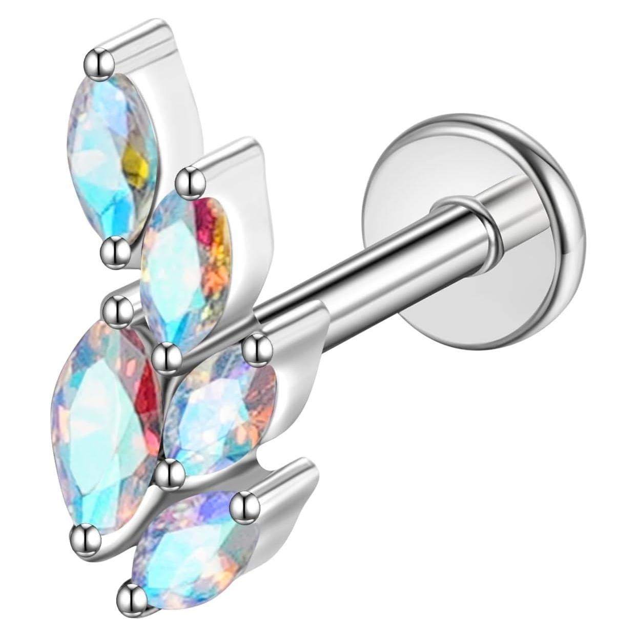 Pendientes de Titanio G23 16G 1.2mm Sin Rosca para Piercing