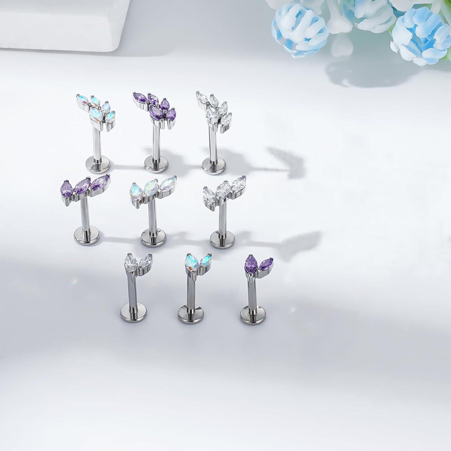 Pendientes de Titanio G23 16G 1.2mm Sin Rosca para Piercing