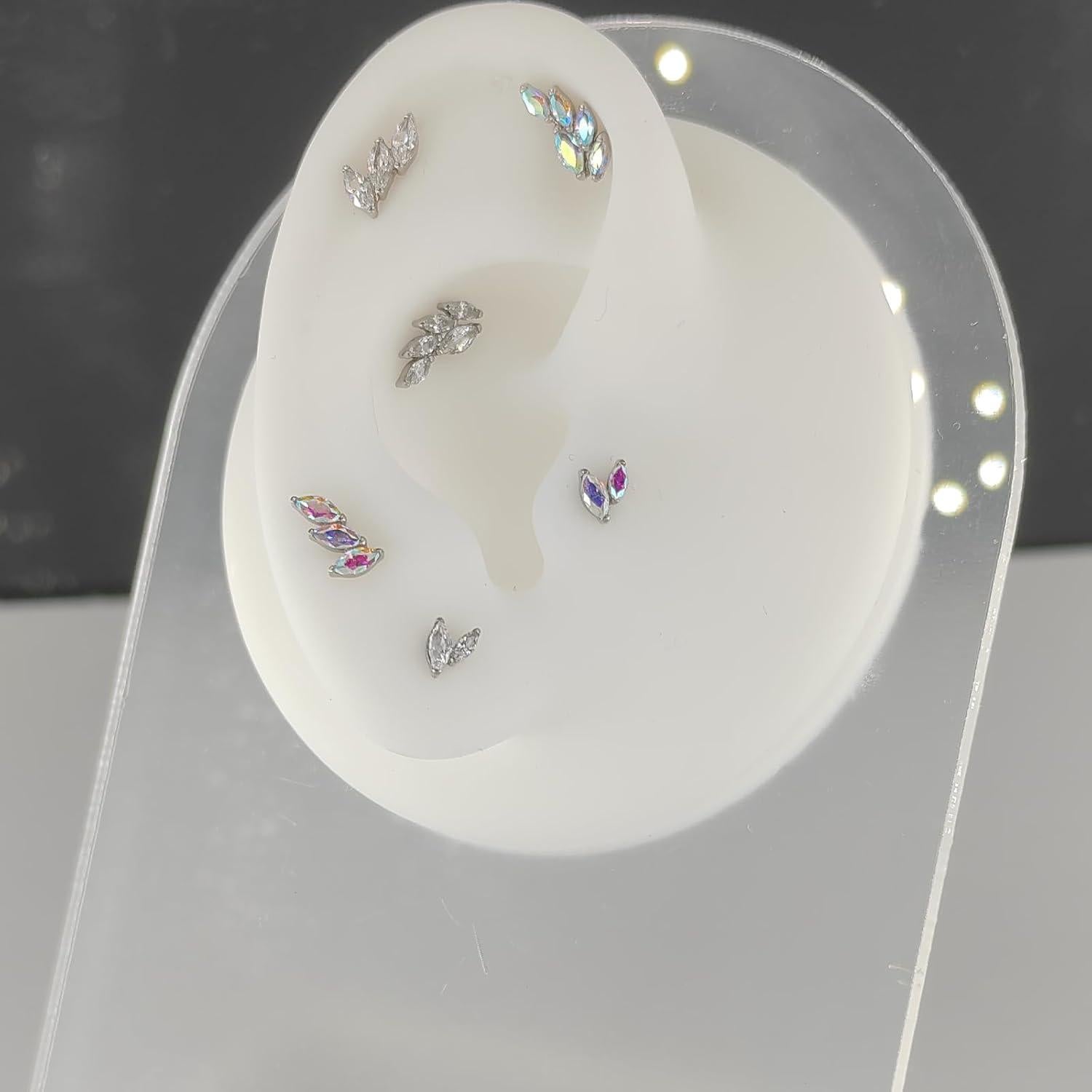 Pendientes de Titanio G23 16G 1.2mm Sin Rosca para Piercing