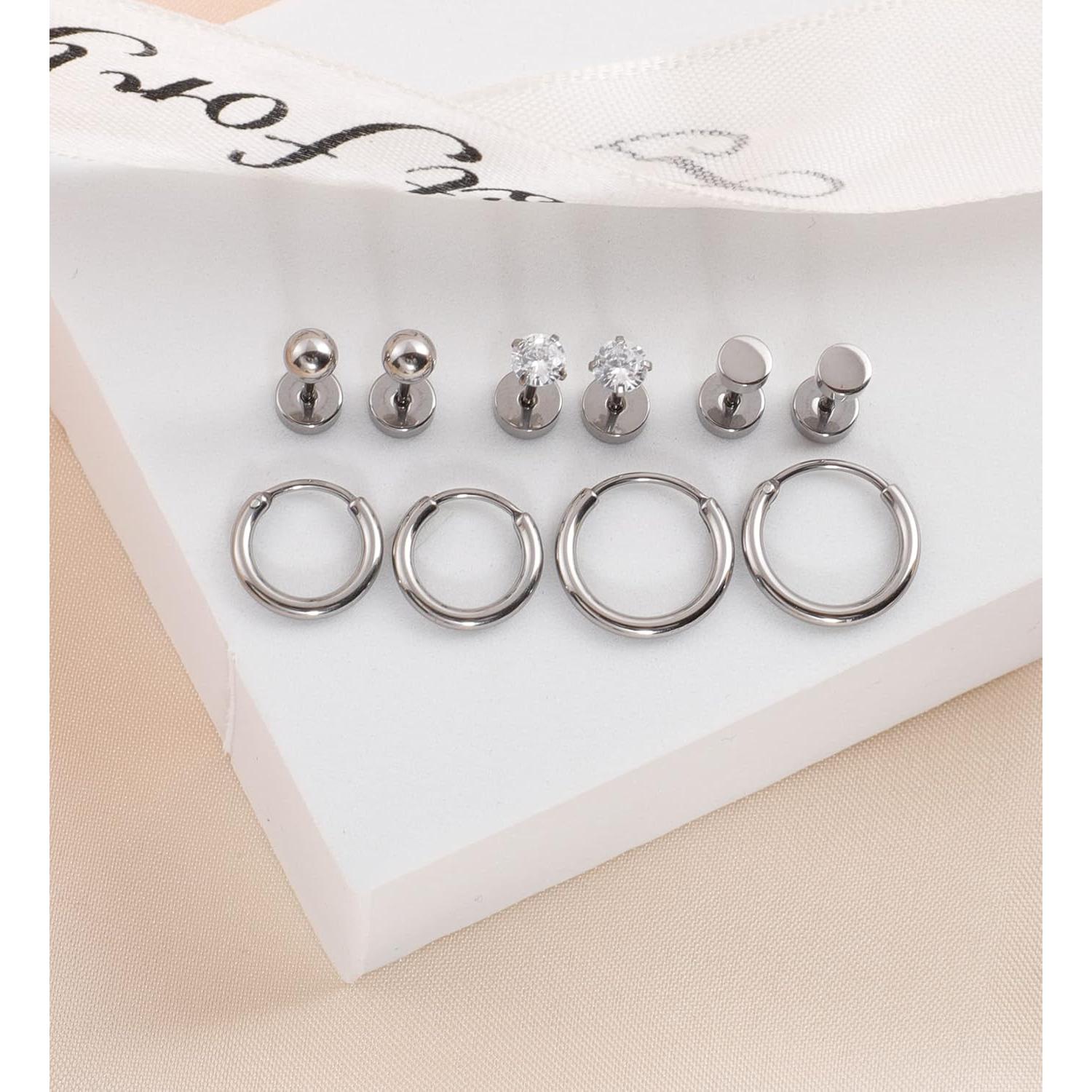 Set de 5 Pares Pendientes de Titanio Staligue para Mujeres