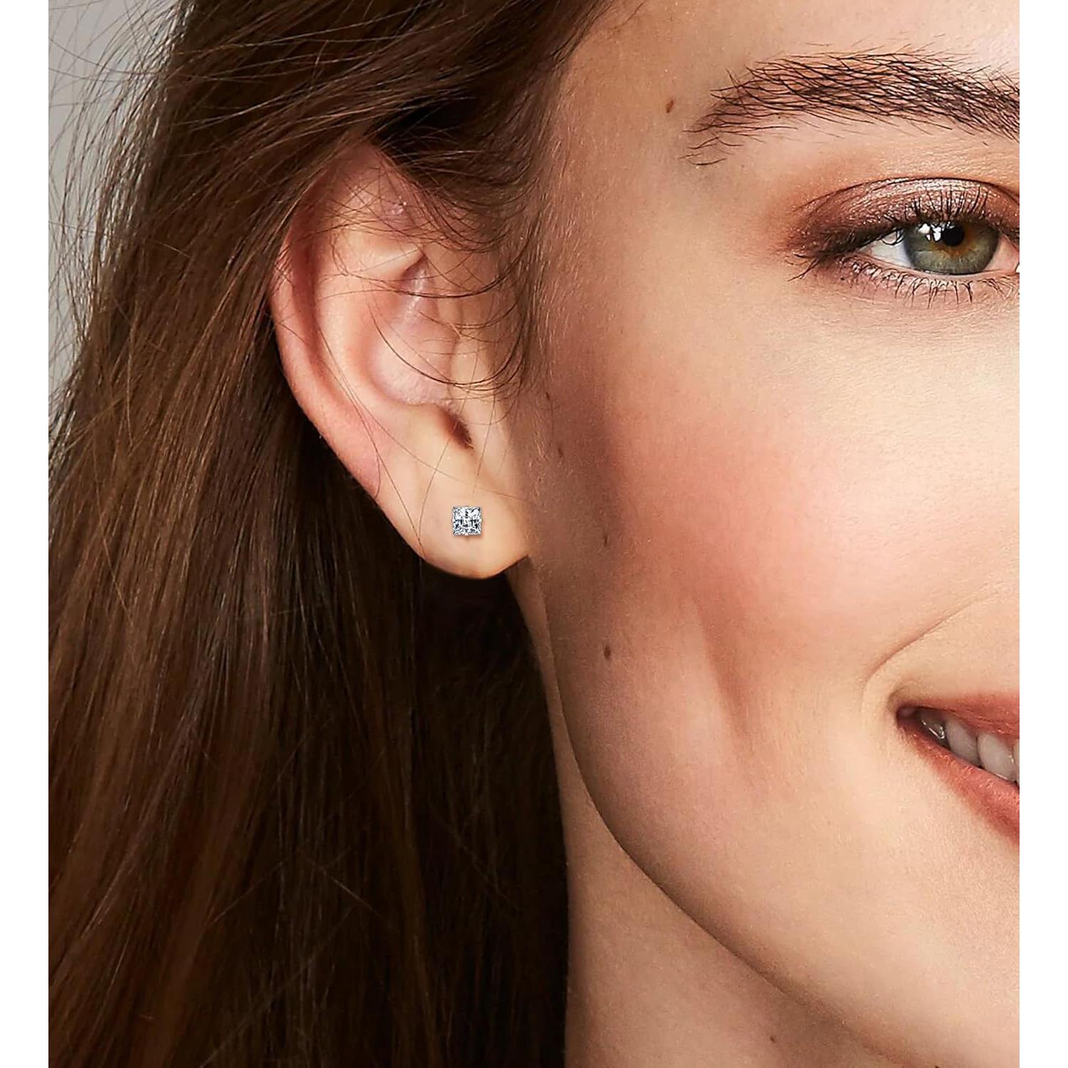 Pendientes de Titanio Hipoalergénicos MJust 20G con CZ y Ópalo