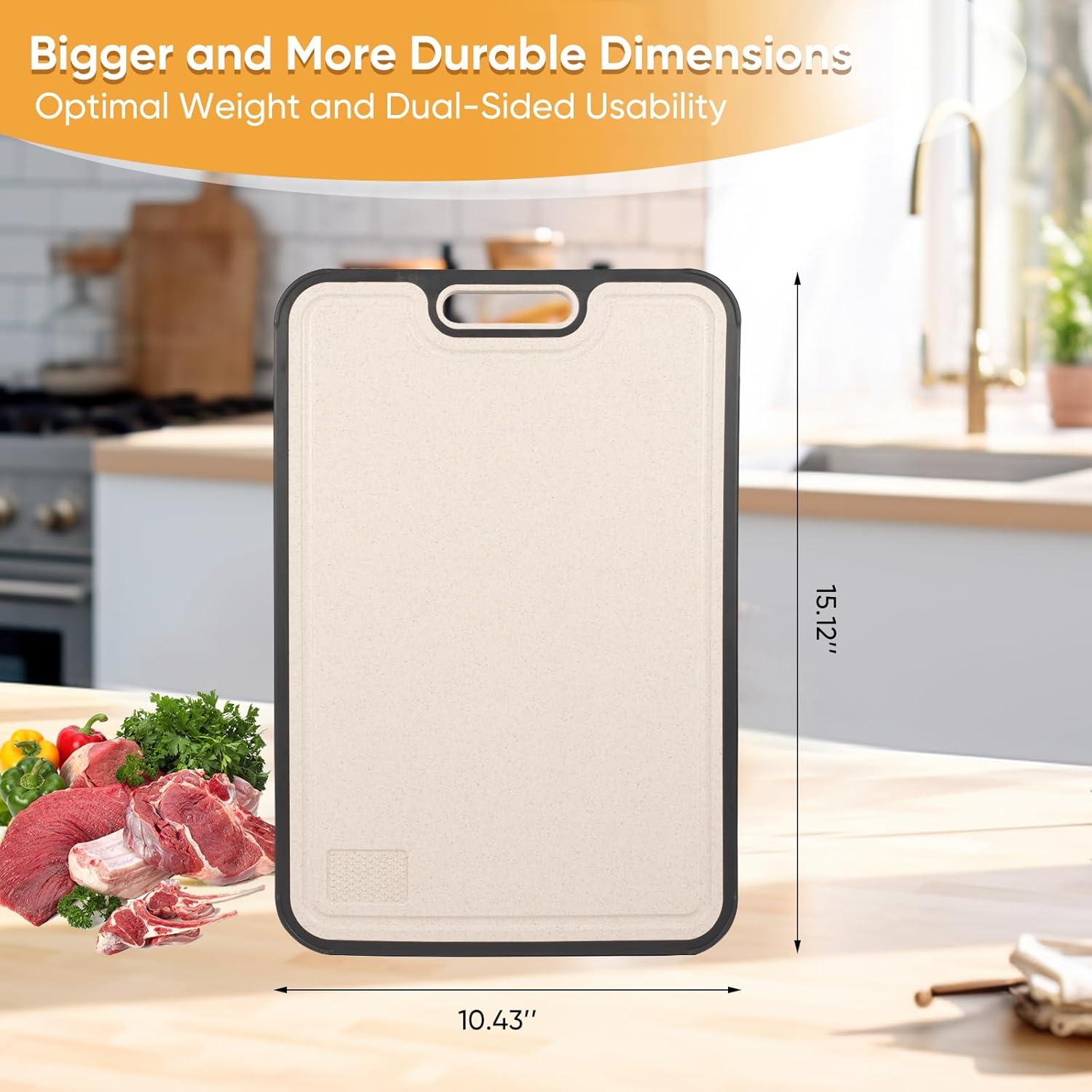 Tabla de Cortar de Titanio GR2 Doble Cara Antideslizante 38x26cm