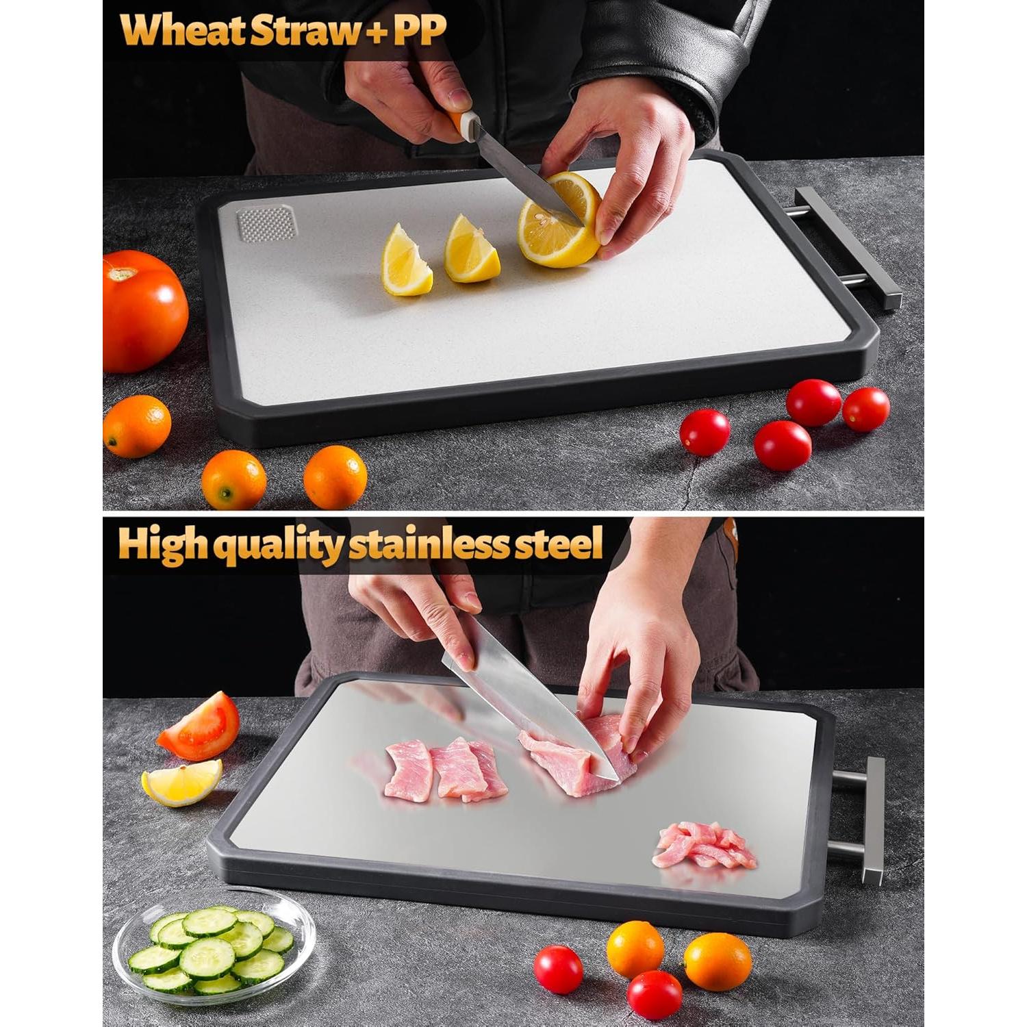 Tabla de Cortar Doble Cara Titanio SOURCEBEAT 41.66x27.94cm