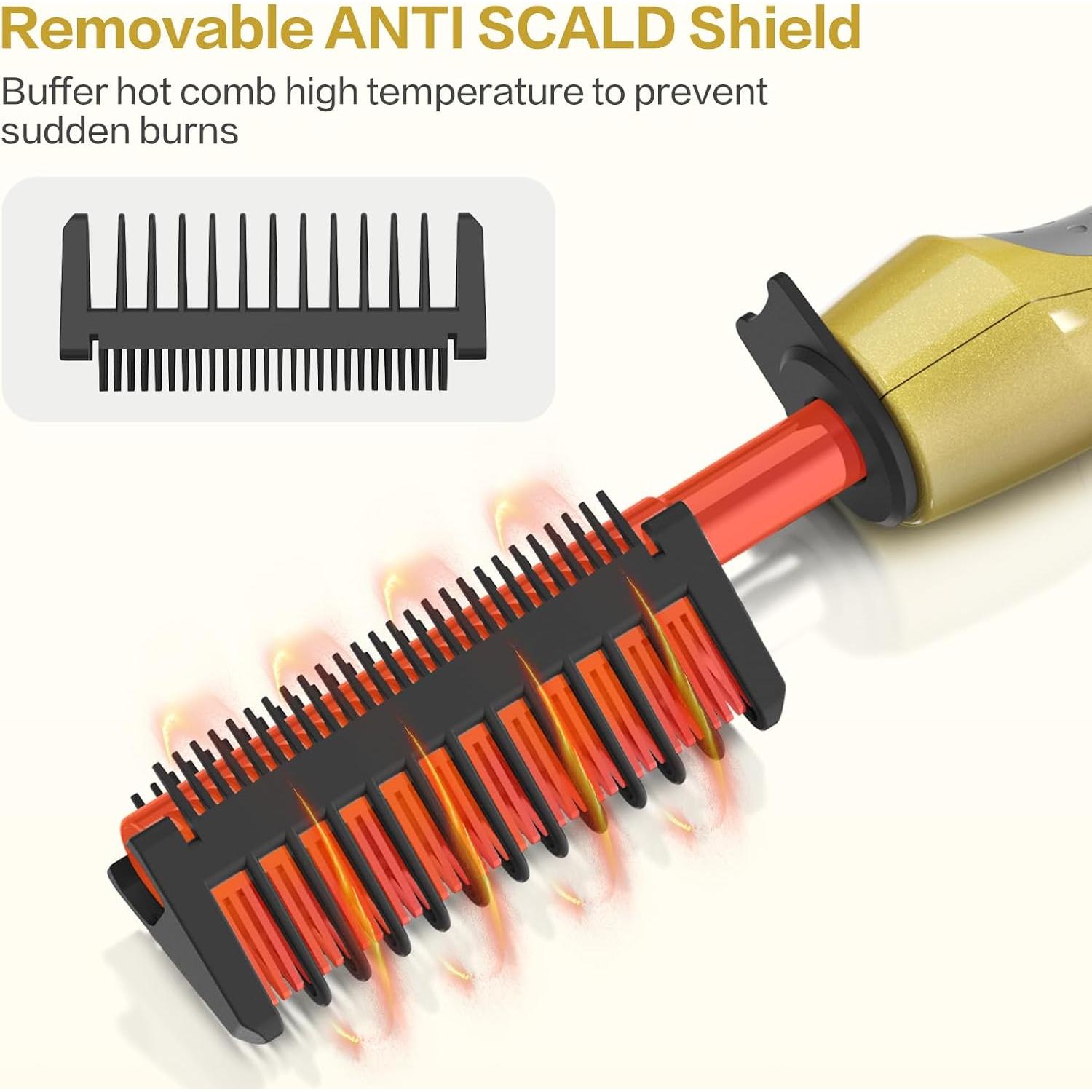 Peine Caliente Eléctrico Titanio DAN 2 en 1 Antideslizante