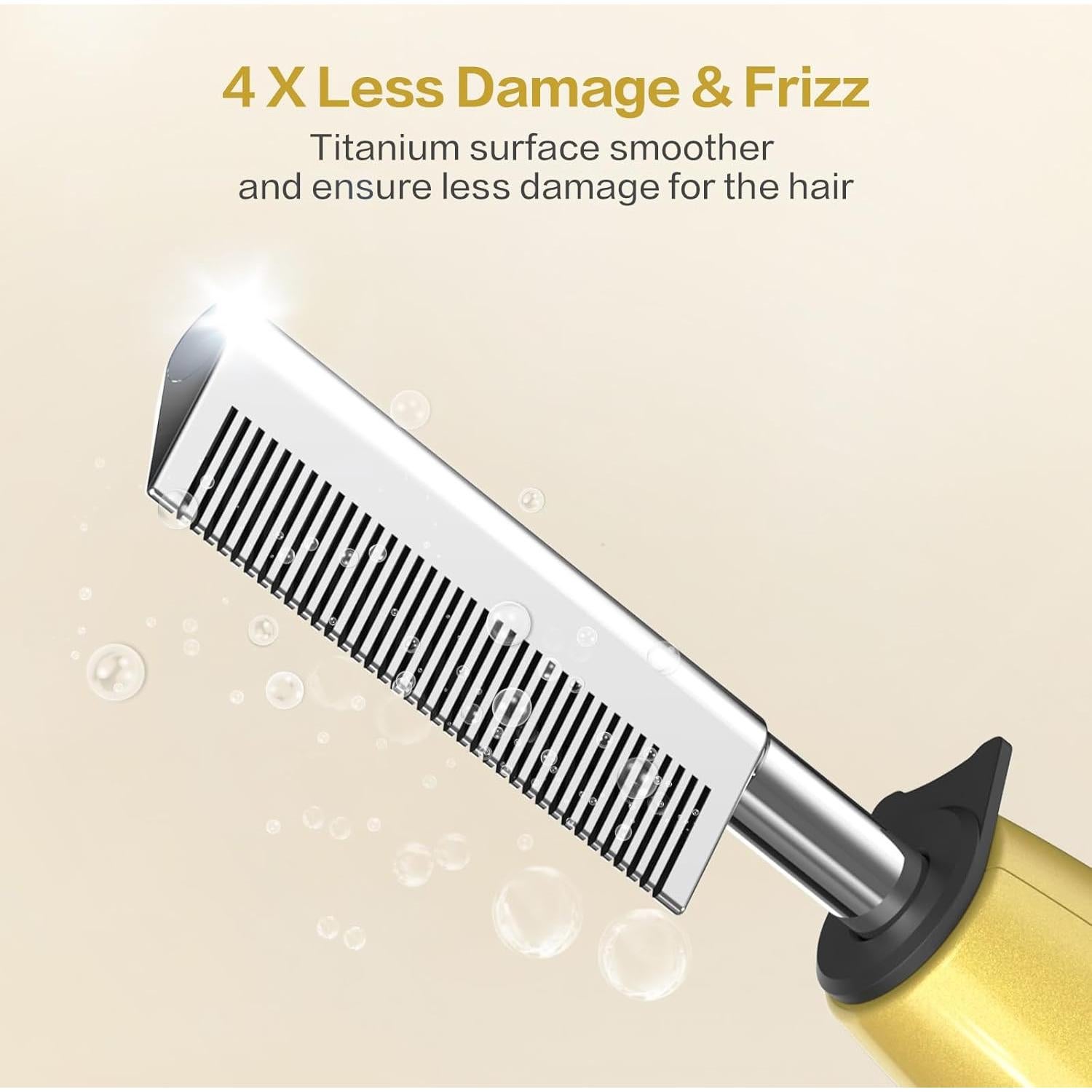 Peine Caliente Eléctrico Titanio DAN 2 en 1 Antideslizante