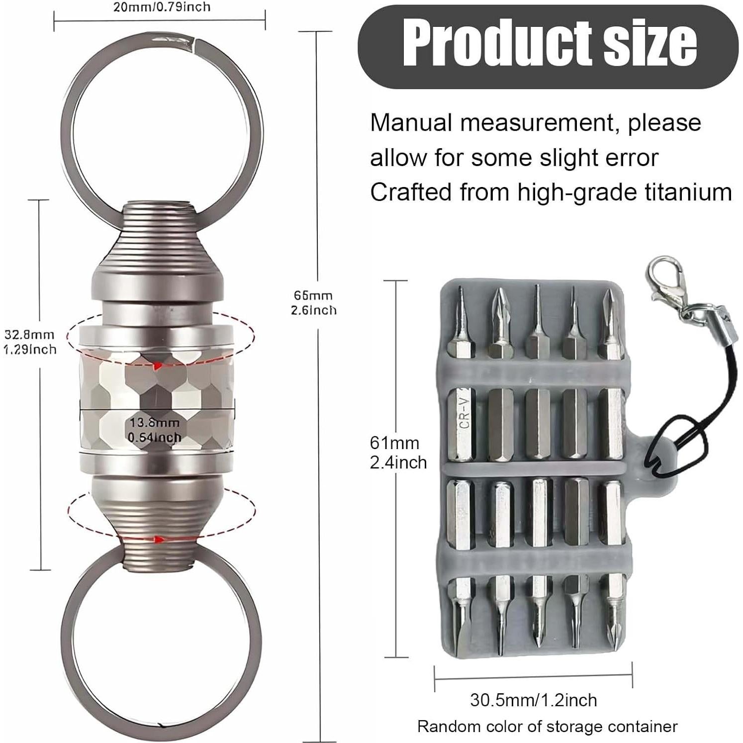 Llave de liberación rápida Titanio Plateado 6.6cm con Accesorios