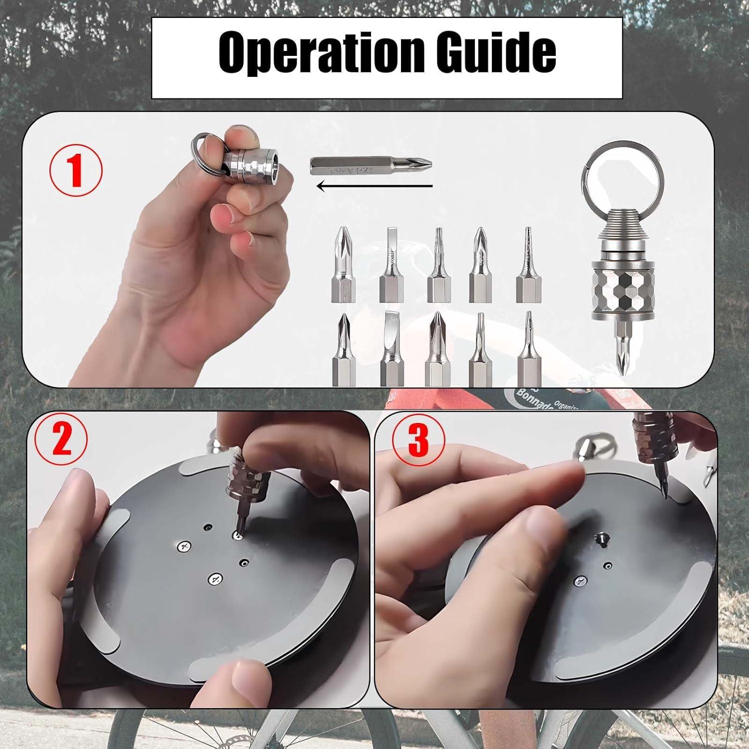 Llave de liberación rápida Titanio Plateado 6.6cm con Accesorios