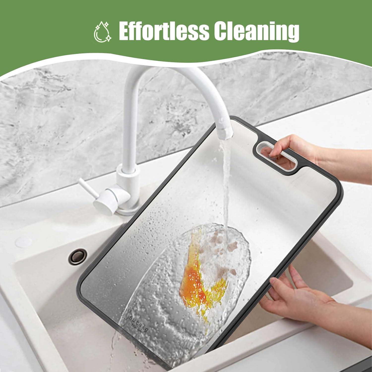 Tabla de Cortar Sutaig 45.7x30.5 cm Titanio y PP Antideslizante