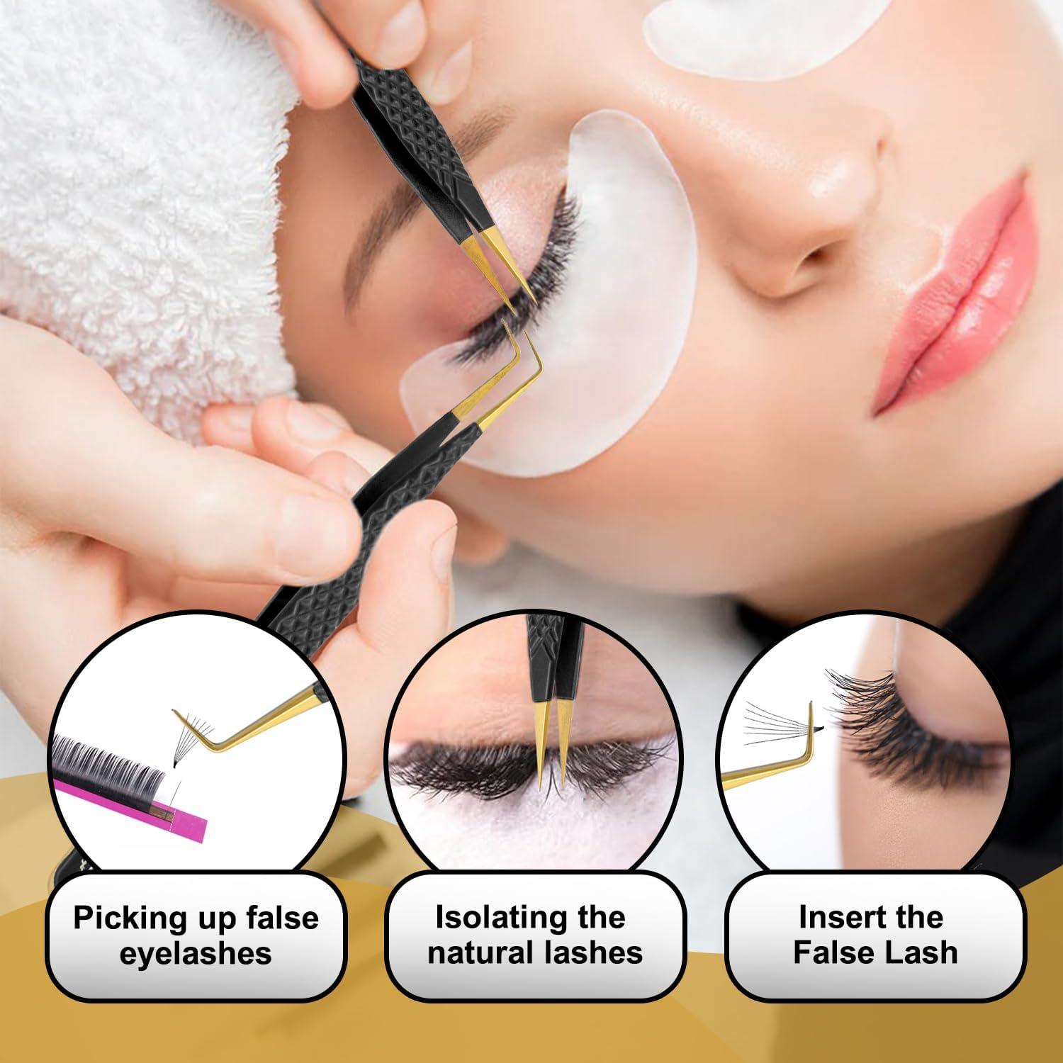 Juego de Pinzas de Pestañas Image Beauty 5 Pzs Acero Japonés