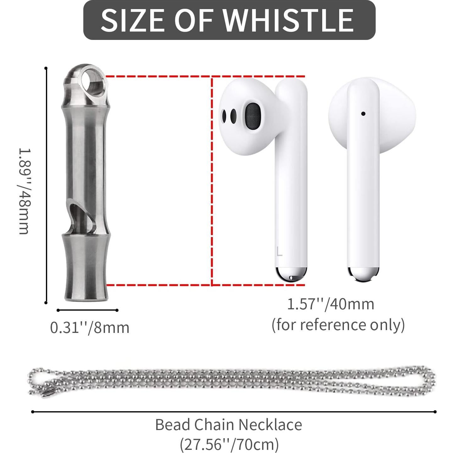 Silbato de Emergencia Autuveen de Titanio 120dB Mini-ti