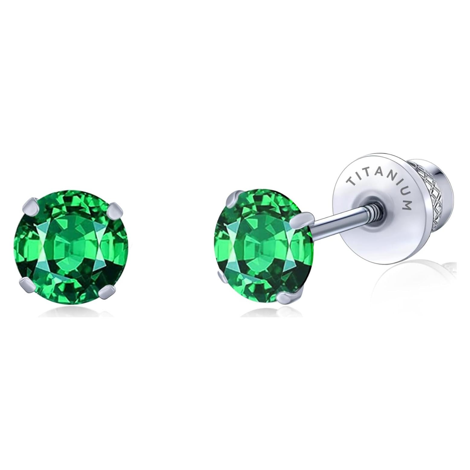 Pendientes de Titanio Hipoalergénicos Limerencia 5mm con Respaldo de Tornillo