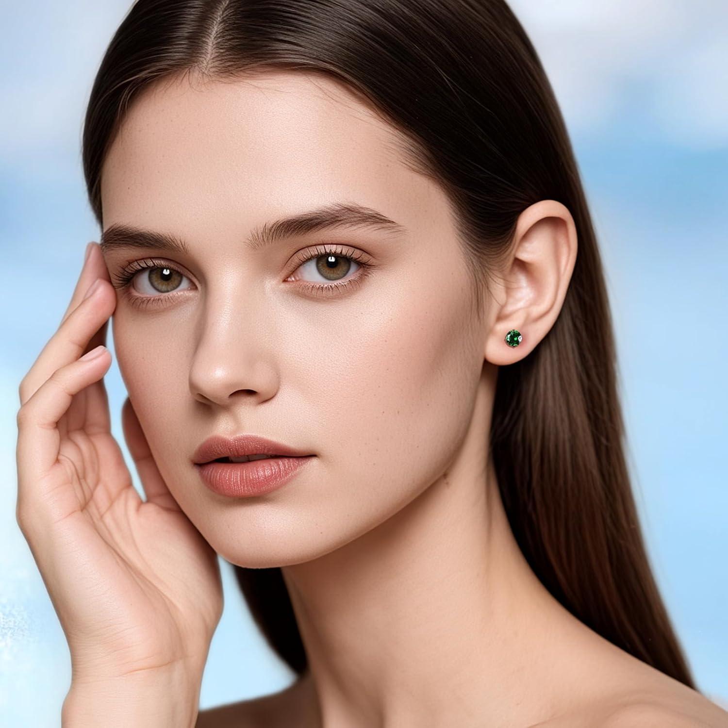 Pendientes de Titanio Hipoalergénicos Limerencia 5mm con Respaldo de Tornillo