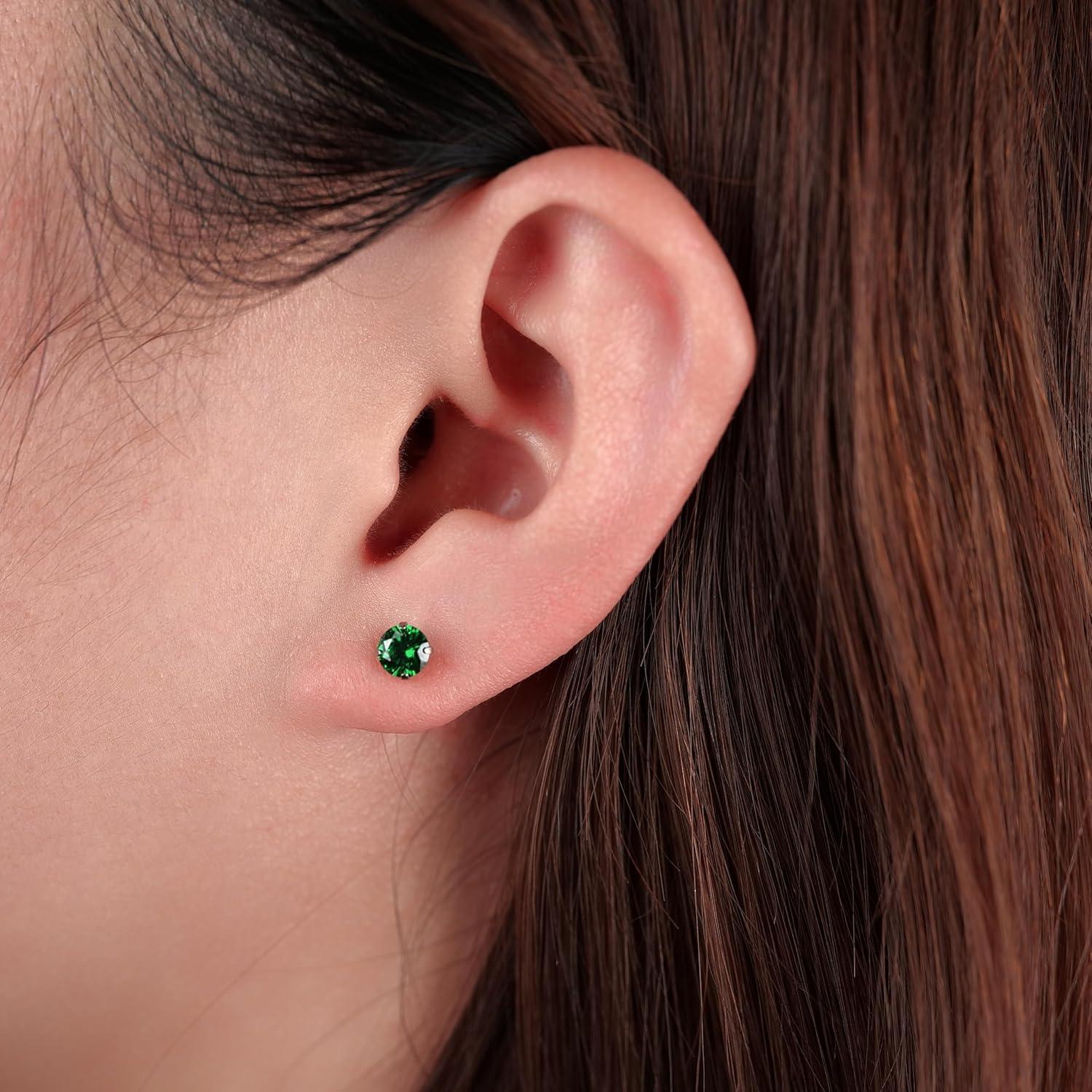 Pendientes de Titanio Hipoalergénicos Limerencia 5mm con Respaldo de Tornillo