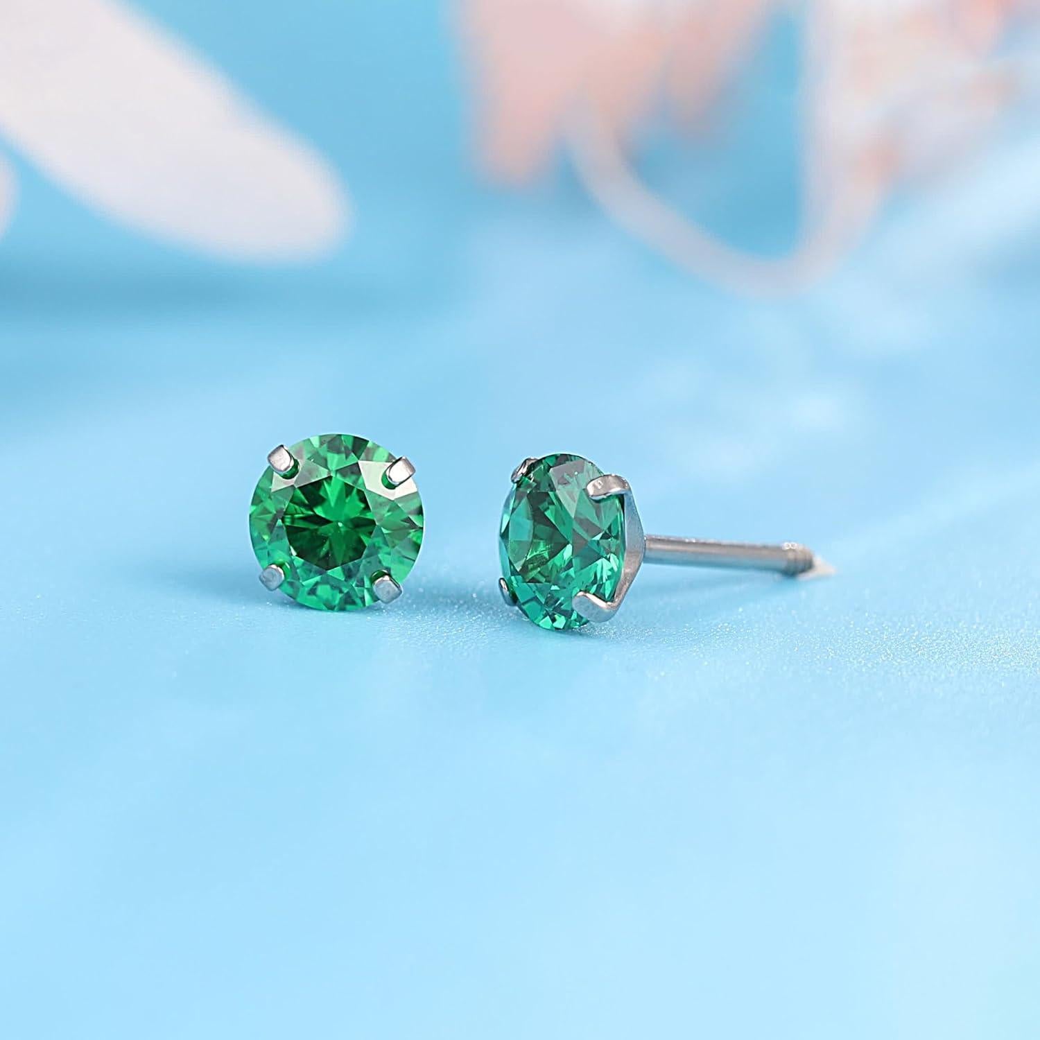 Pendientes de Titanio Hipoalergénicos Limerencia 5mm con Respaldo de Tornillo