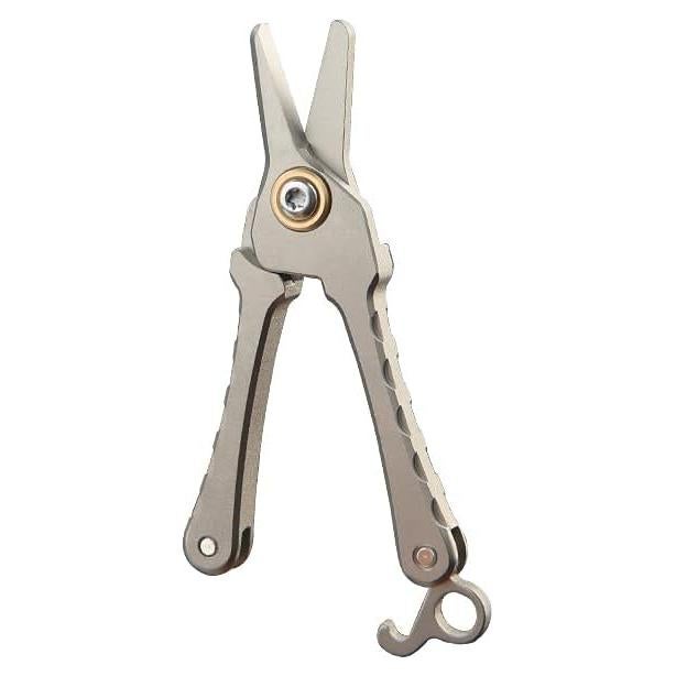 EDC Mini Titanium Alloy Scissors, Nose Hair Trimmer, Men's Beard Scissors, Manual Nose Safety Shaving Scissors (Type A)