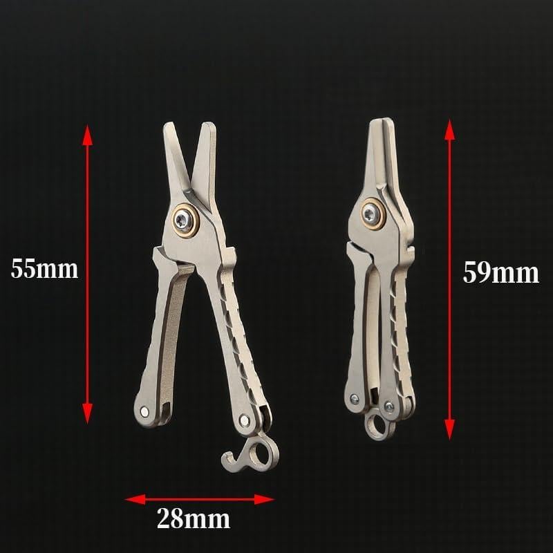 EDC Mini Titanium Alloy Scissors, Nose Hair Trimmer, Men's Beard Scissors, Manual Nose Safety Shaving Scissors (Type A)