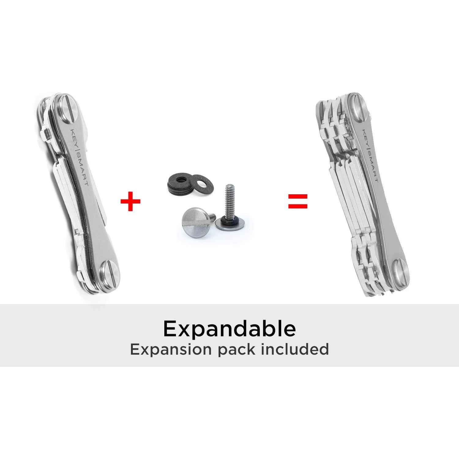 KeySmart Clásico - Organizador de Llaves Titanio (hasta 14 llaves)