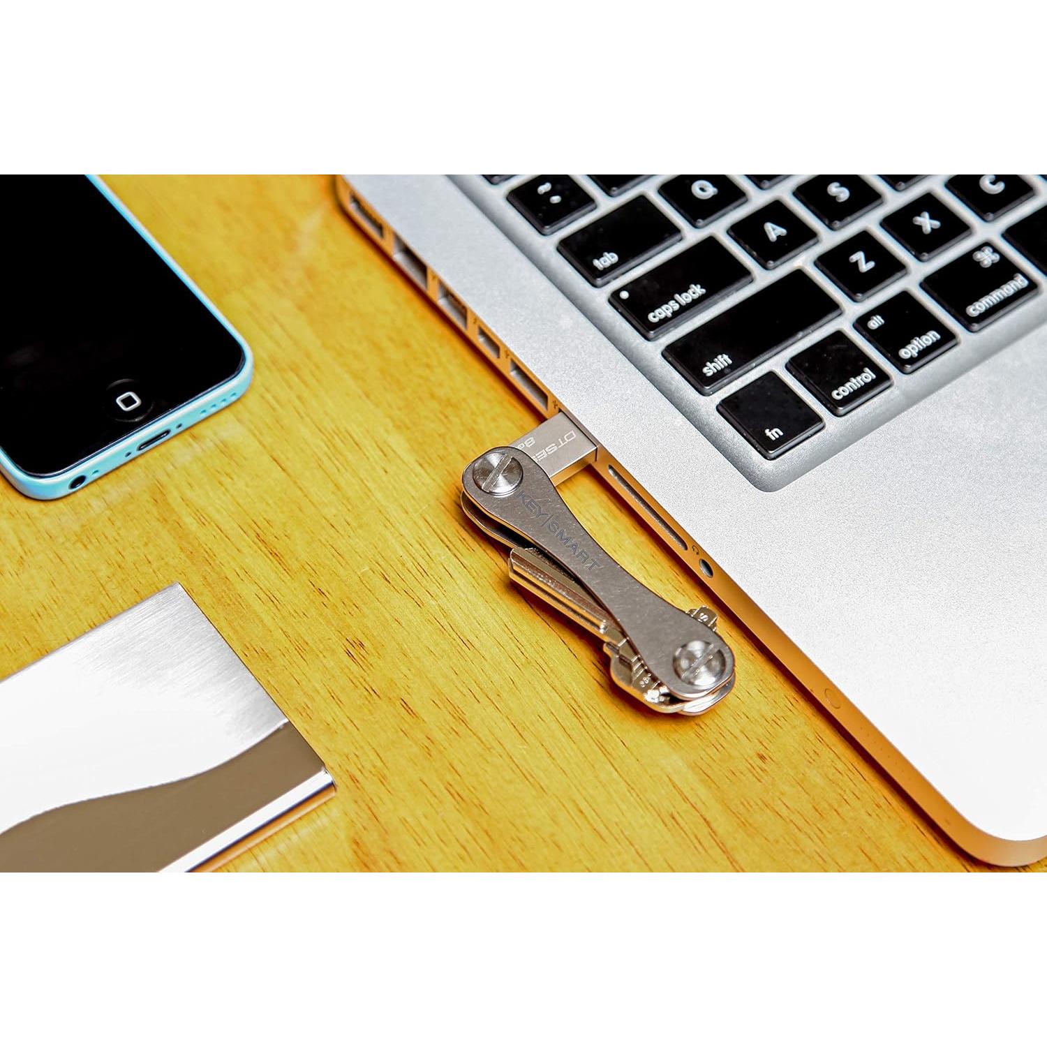 KeySmart Clásico - Organizador de Llaves Titanio (hasta 14 llaves)