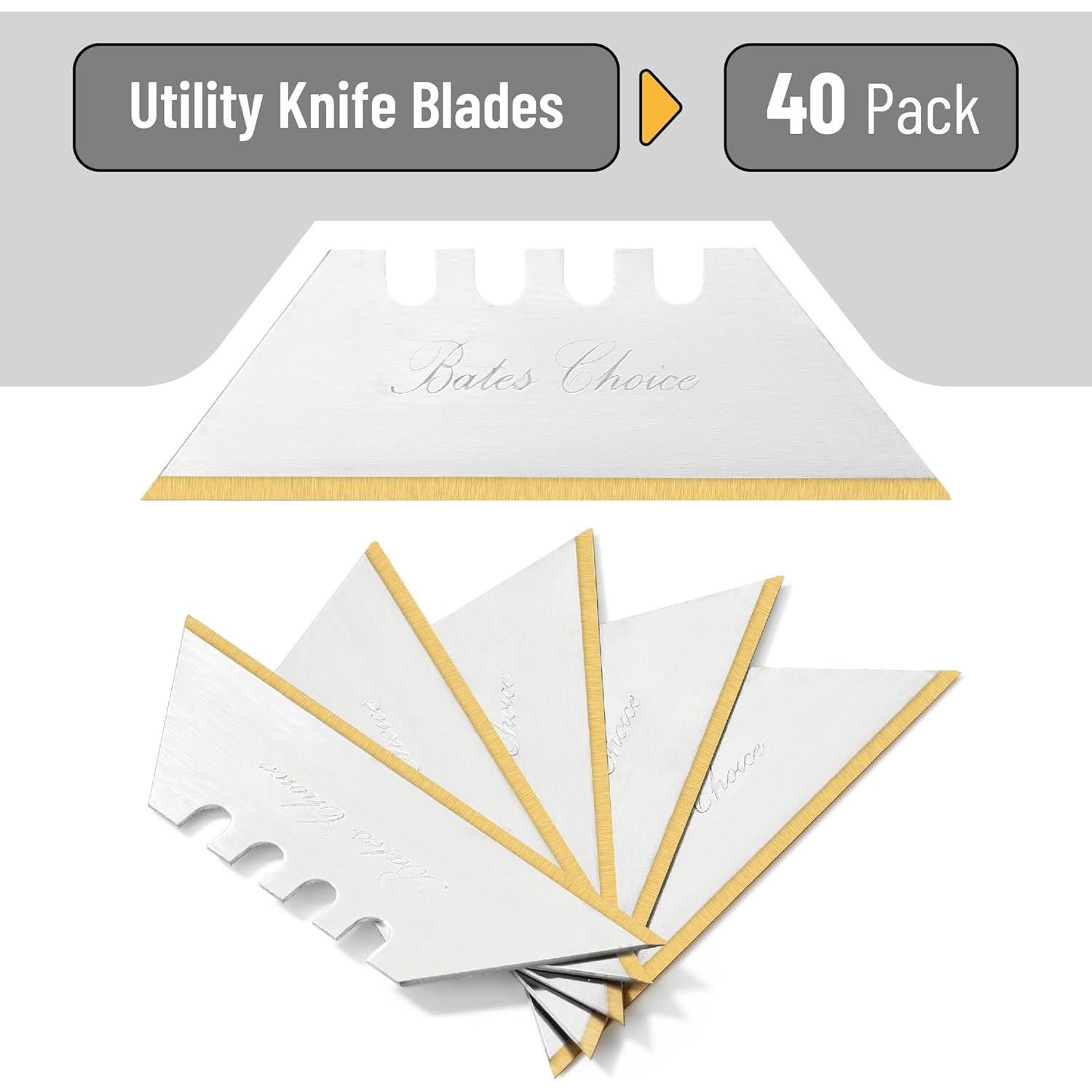 Cuchillas Utilitarias Bates de Titanio, Paquete de 40 Piezas