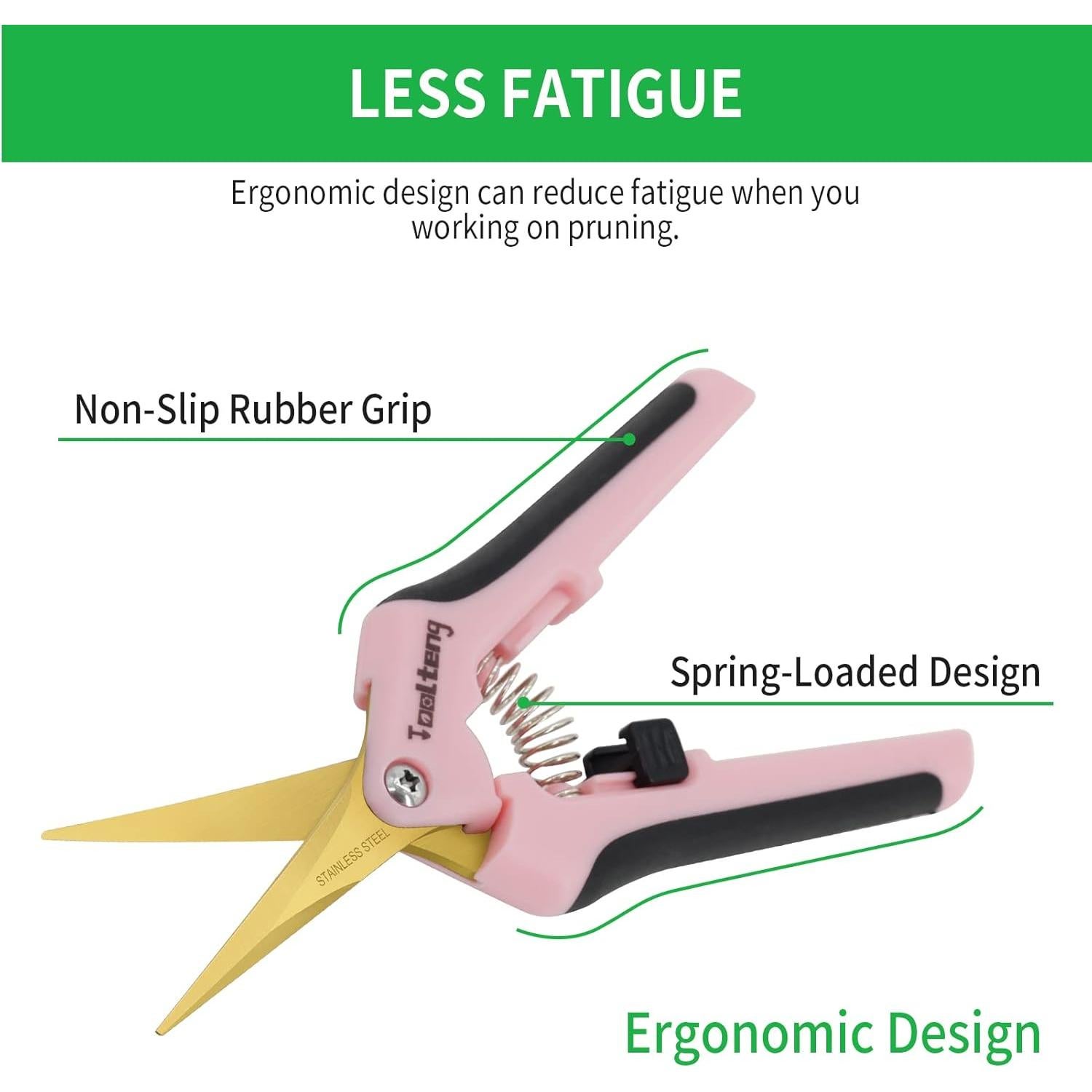 Tijeras de Podar TOOLTENG Rosa 12 Paquetes Cuchilla Curvada