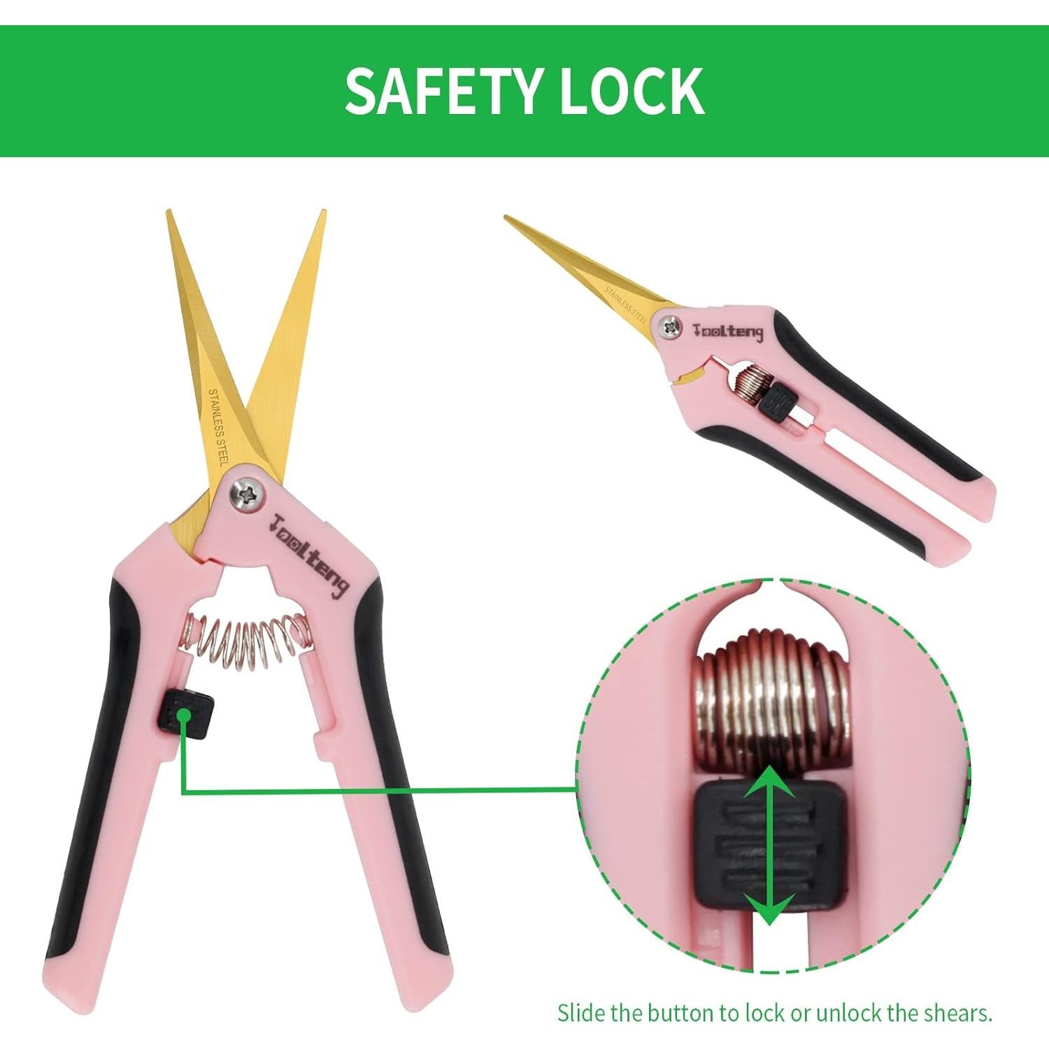 Tijeras de Podar TOOLTENG Rosa 12 Paquetes Cuchilla Curvada