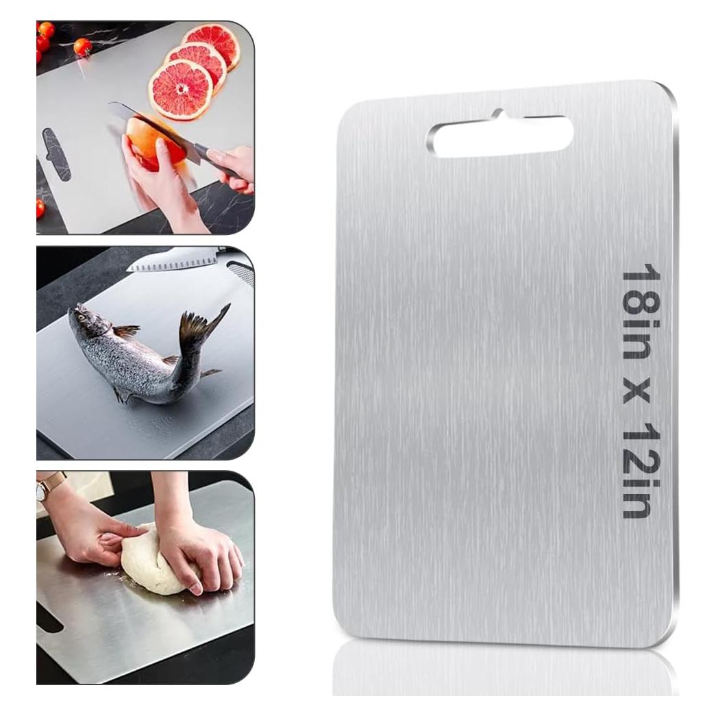 Tabla de Cortar de Titanio Puro HYUEE 45.72x30.48 cm Antideslizante