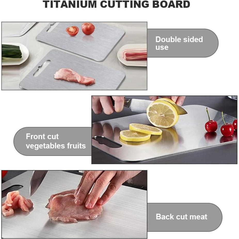 Tabla de Cortar de Titanio Puro HYUEE 45.72x30.48 cm Antideslizante