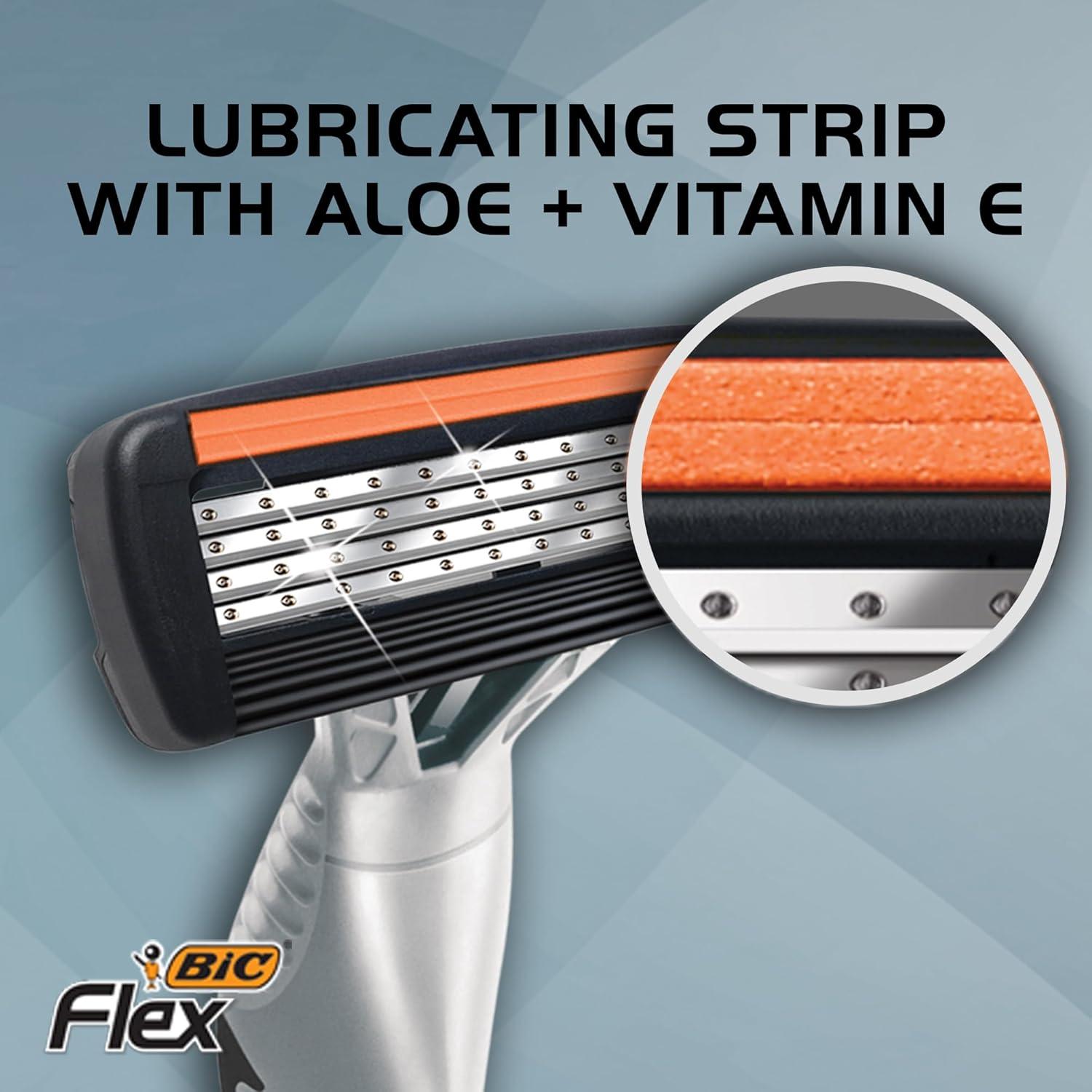 BIC Flex 4 Sensitive Titanium - 8 Maquinillas Desechables para Hombres