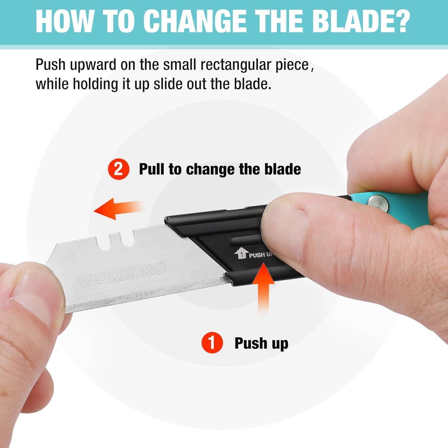 Cuchillo Utility Plegable WORKPRO EDC Acero Inoxidable 8.4cm