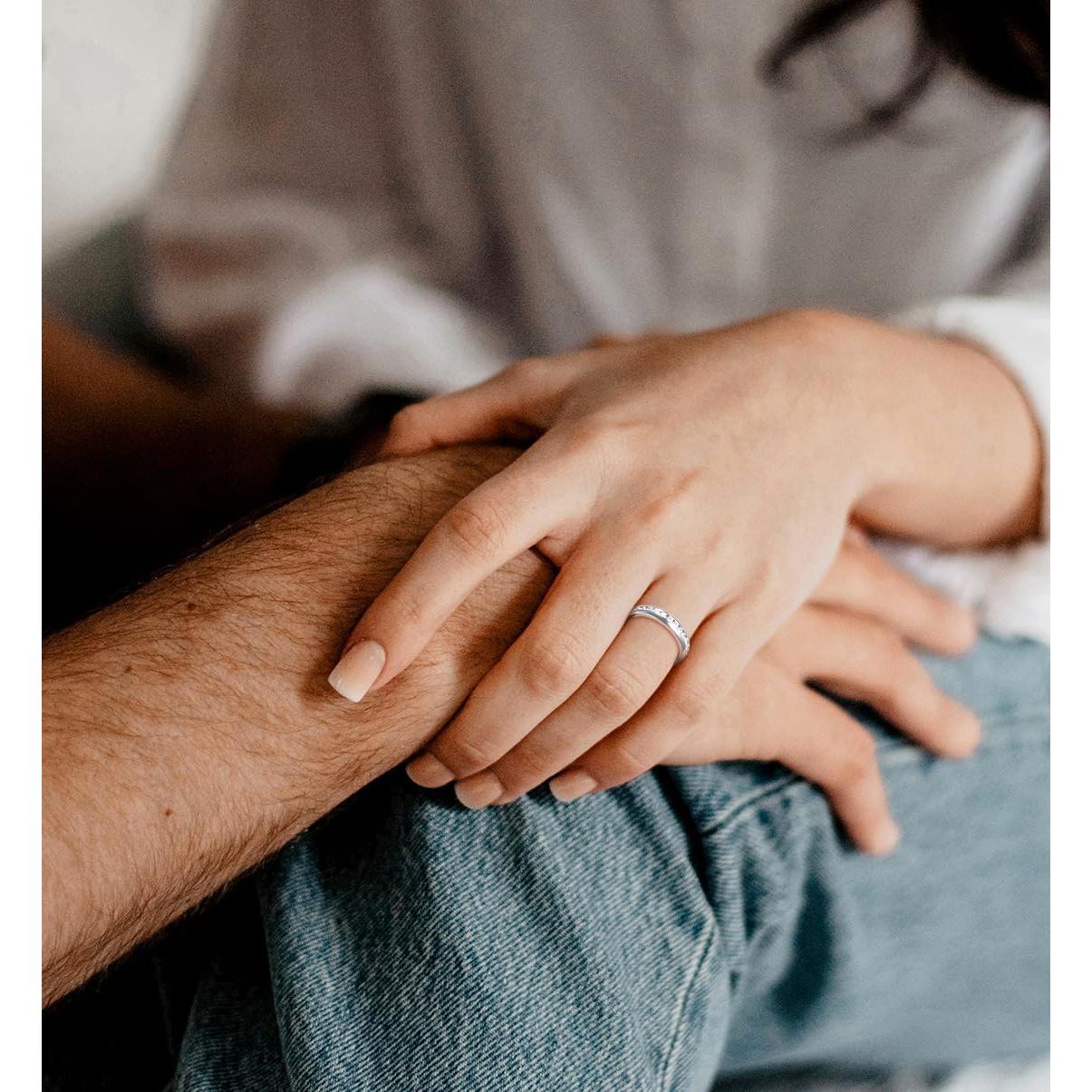 Anillo de Titanio TIGRADE 4mm 5mm 6mm con Circonita Talla 3 a 13.5