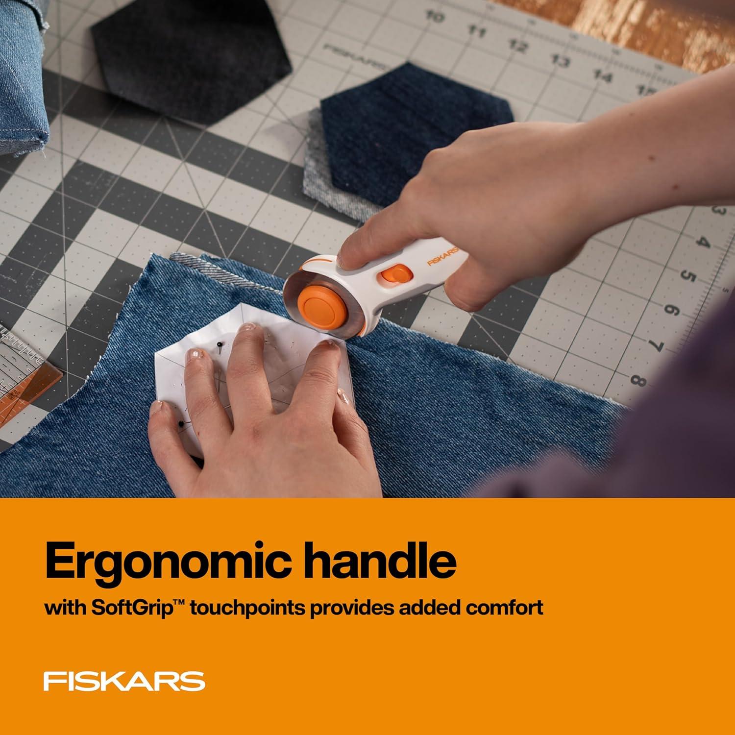 Cortador Rotativo Fiskars 45 mm con Cuchilla de Titanio