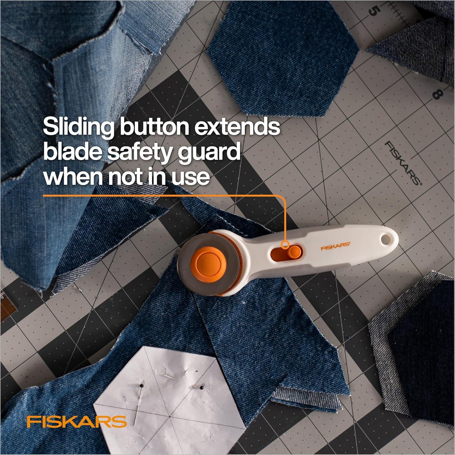 Cortador Rotativo Fiskars 45 mm con Cuchilla de Titanio