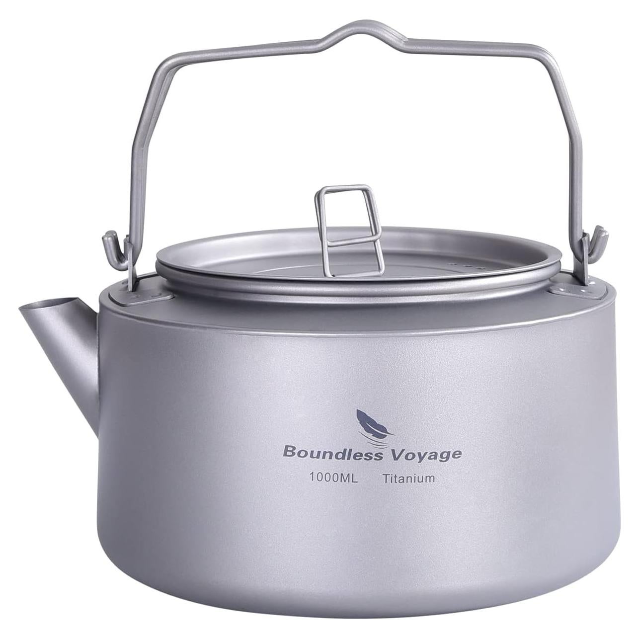 Hervidor de Titanio Boundless Voyage 1L Plegable para Camping