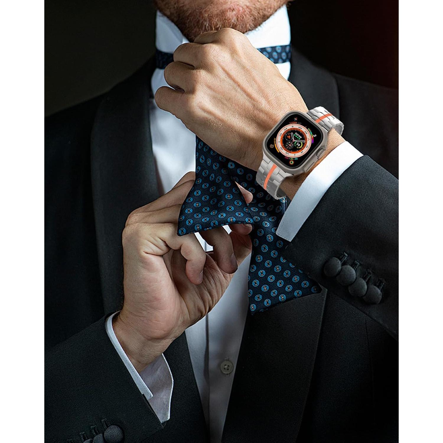 Banda de Titanio ZABUDUO para Apple Watch 49mm Ultra 2 Naranja