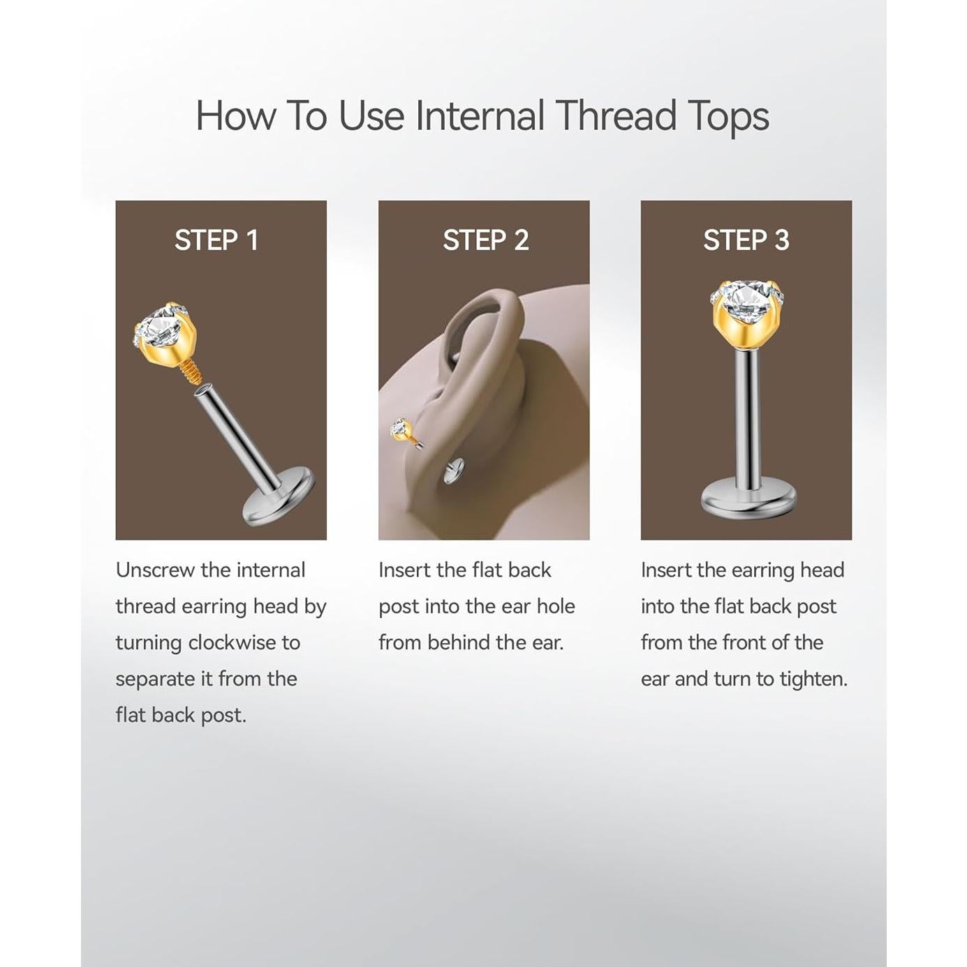 Pendientes de Titanio Hipoalergénicos Limerencia 18G 2PCS